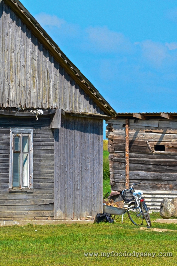 Bike against wooden house, Lithuania | www.myfoododyssey.com