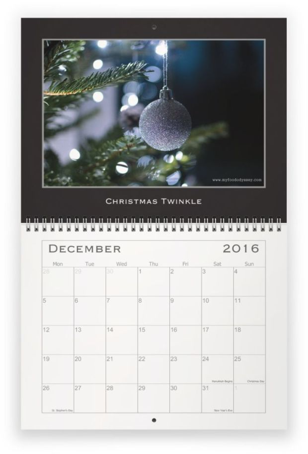 Calendar 2016 | www.myfoododyssey.com